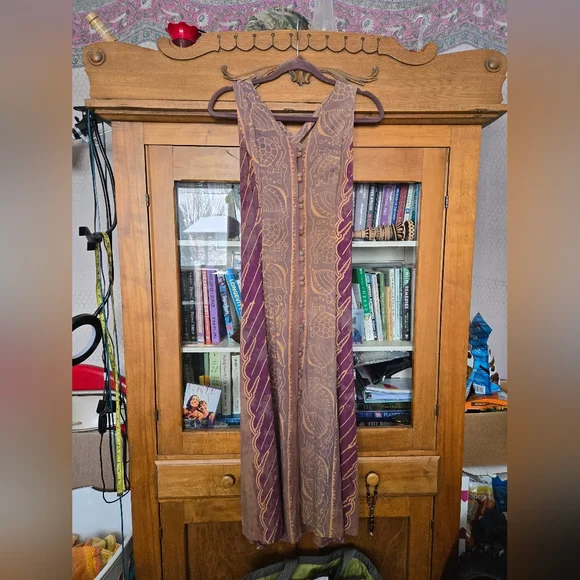 Ganesh Imports batik bohemian maxi dress with snail print altered boho hippie - Picture 2 of 11